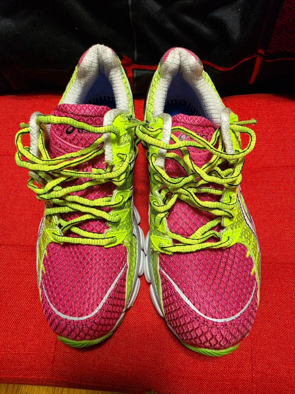 Asics Pink & Neon Green Women's Running Sneakers